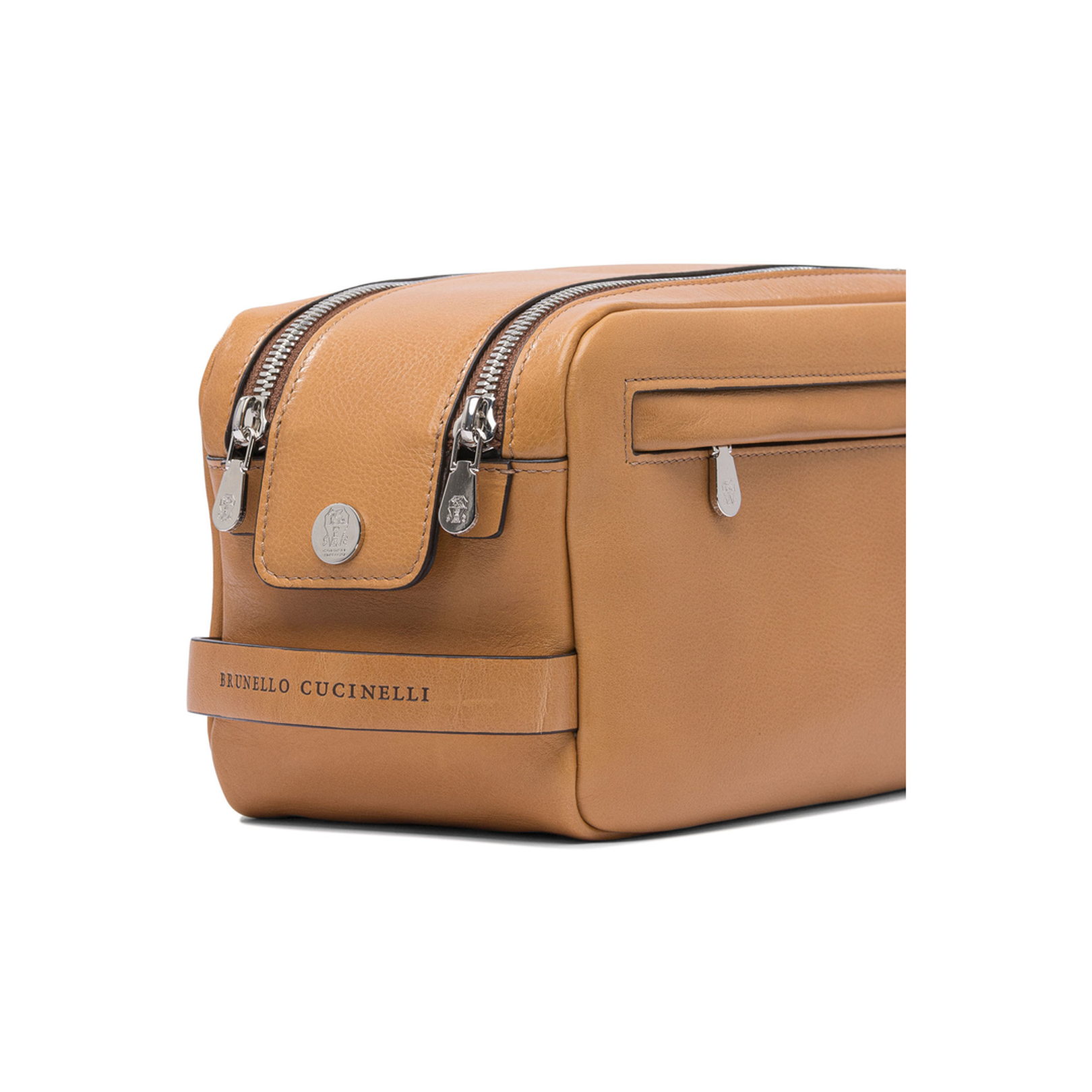 Beauty Case with Double Zipper in Natural