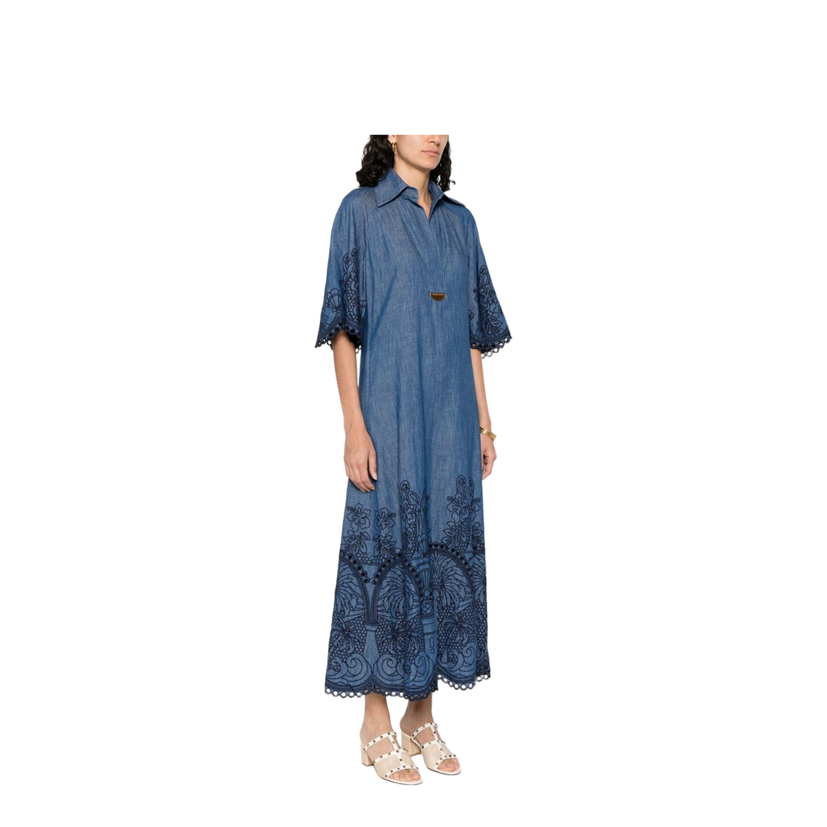 Coco Embroidered Denim Dress