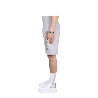 Bermuda Shorts with Graffiti Logo Print