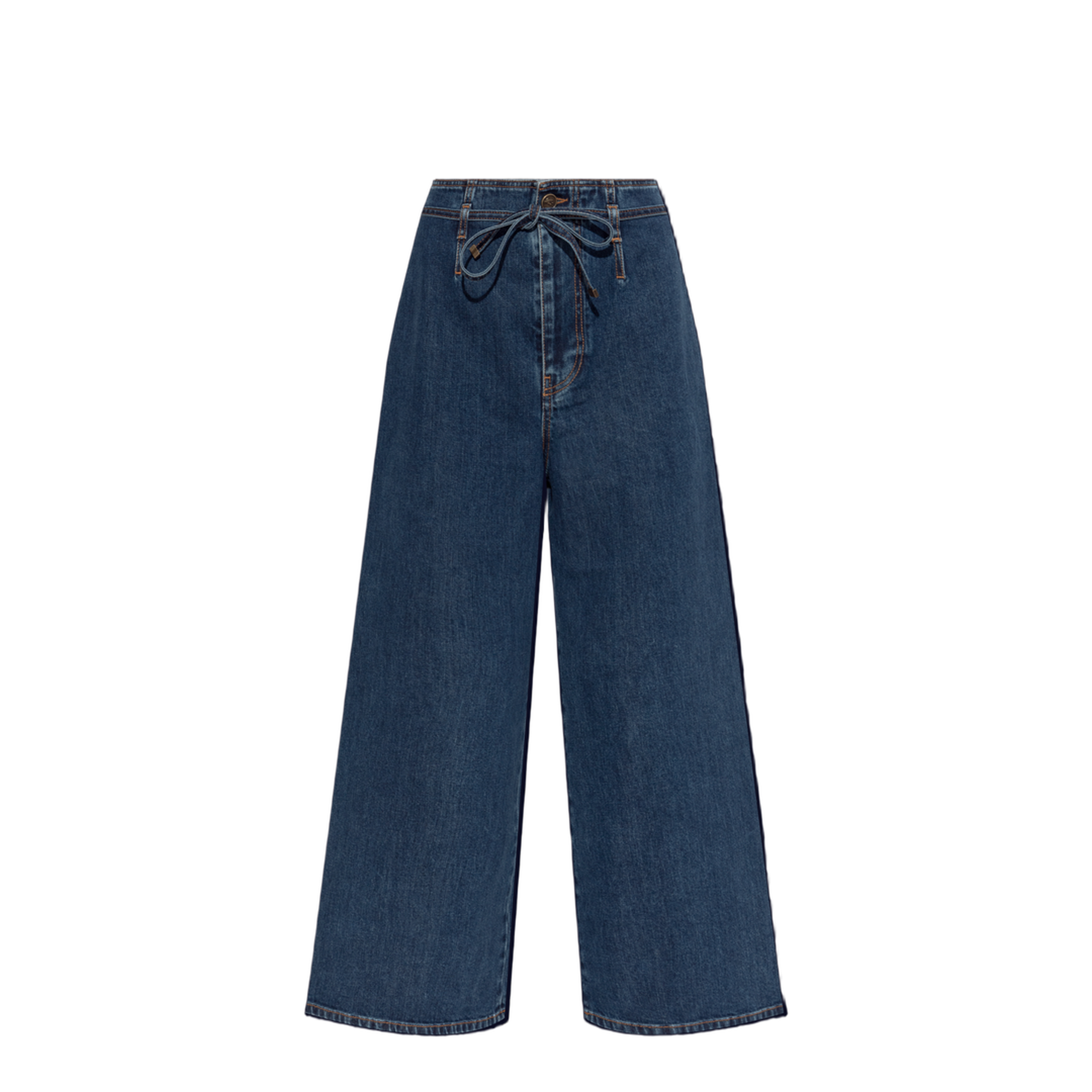 High-waisted jeans