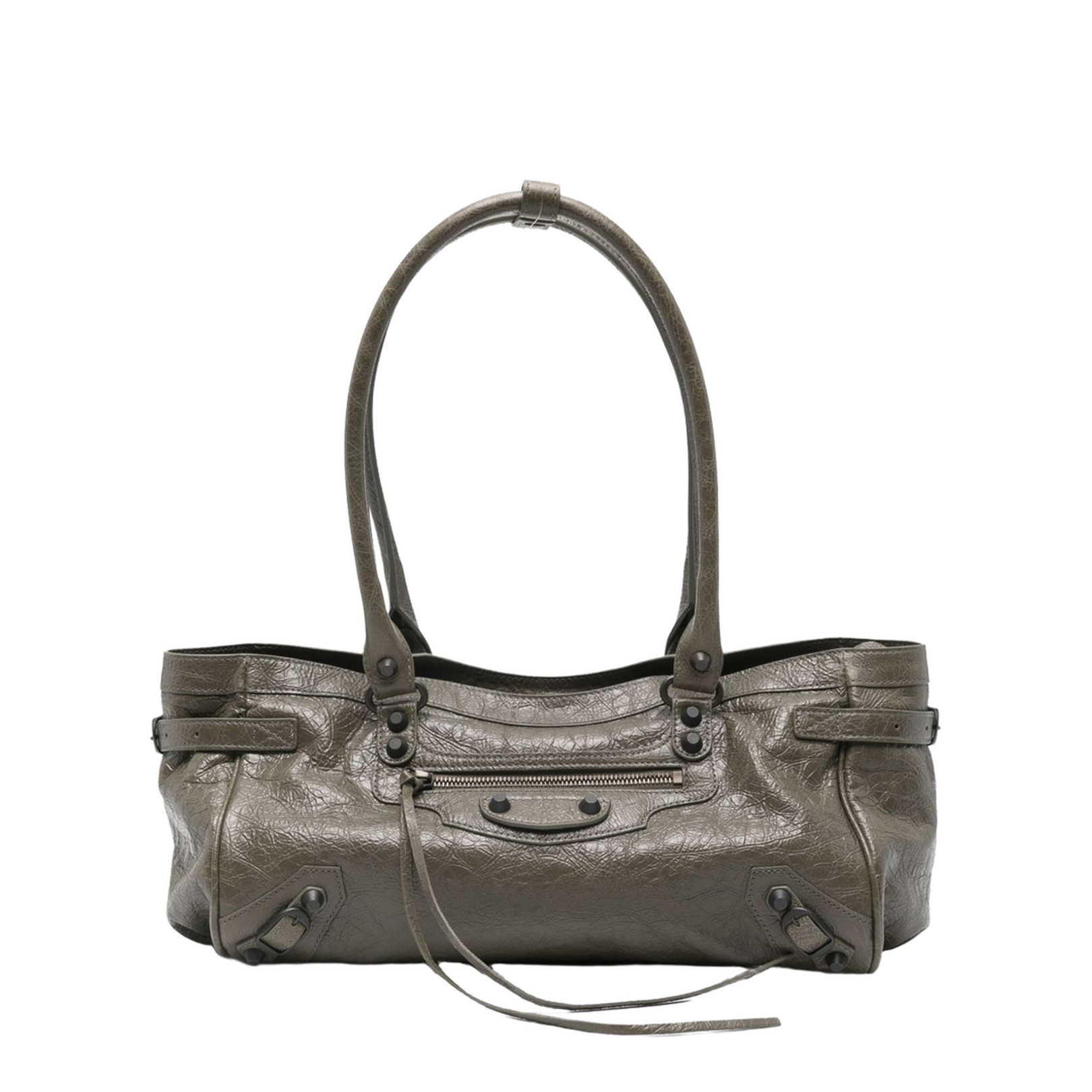 Grey Grainy Leather Bag