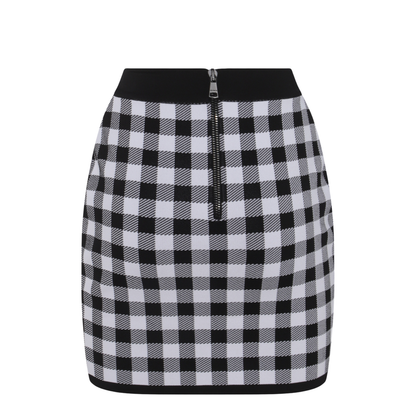 Logo Button Vichy Skirt