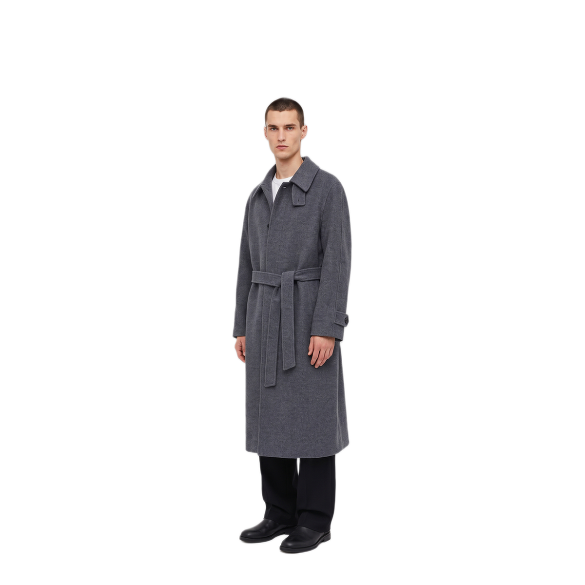 MAYFEYR - Dunst - Grey Melange Wool Cashmere Coat - UDCO6D123G2