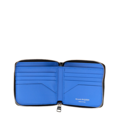 Harness Zip-Around Calf Leather Wallet With Removable Strap - Black