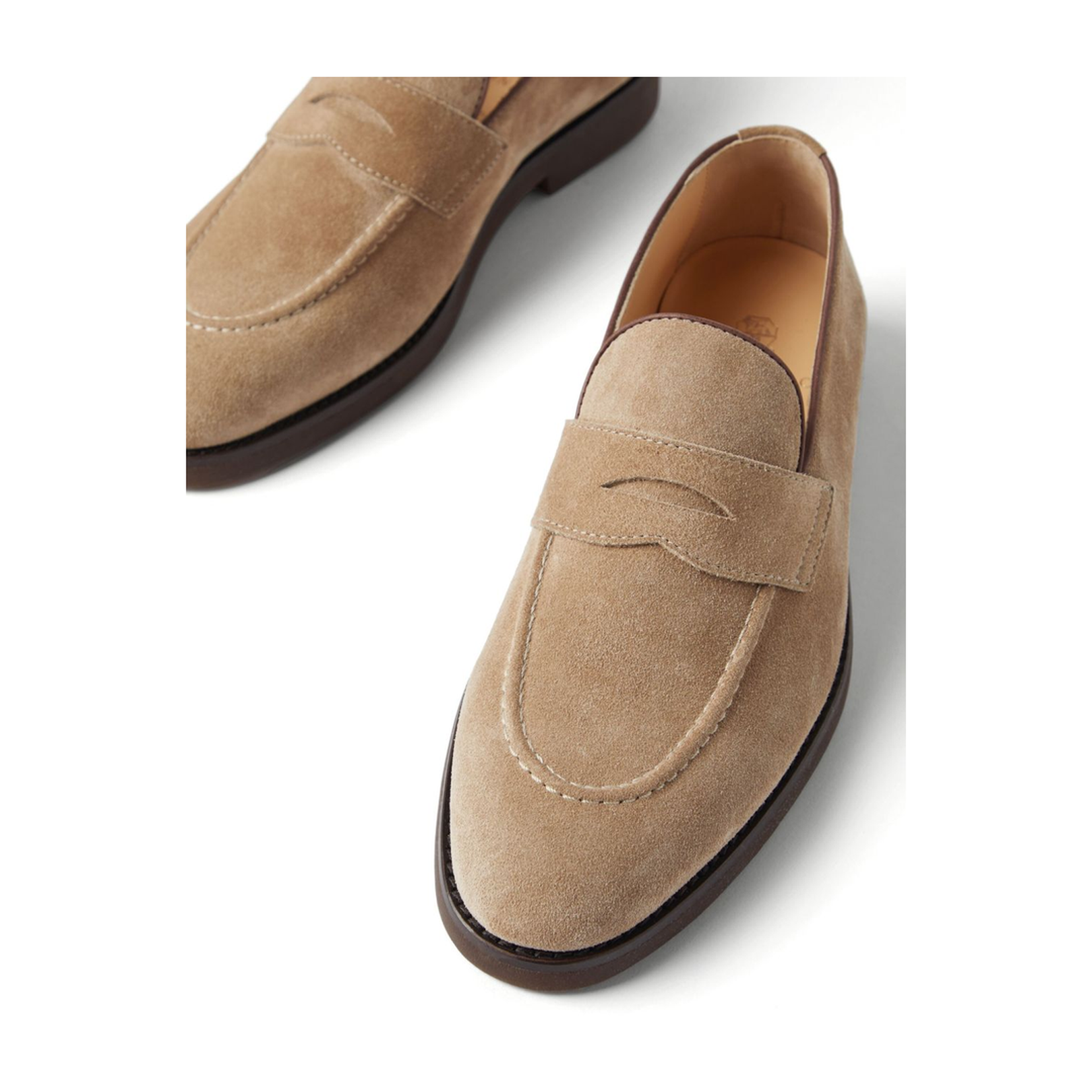 Penny-Slot Suede Loafers
