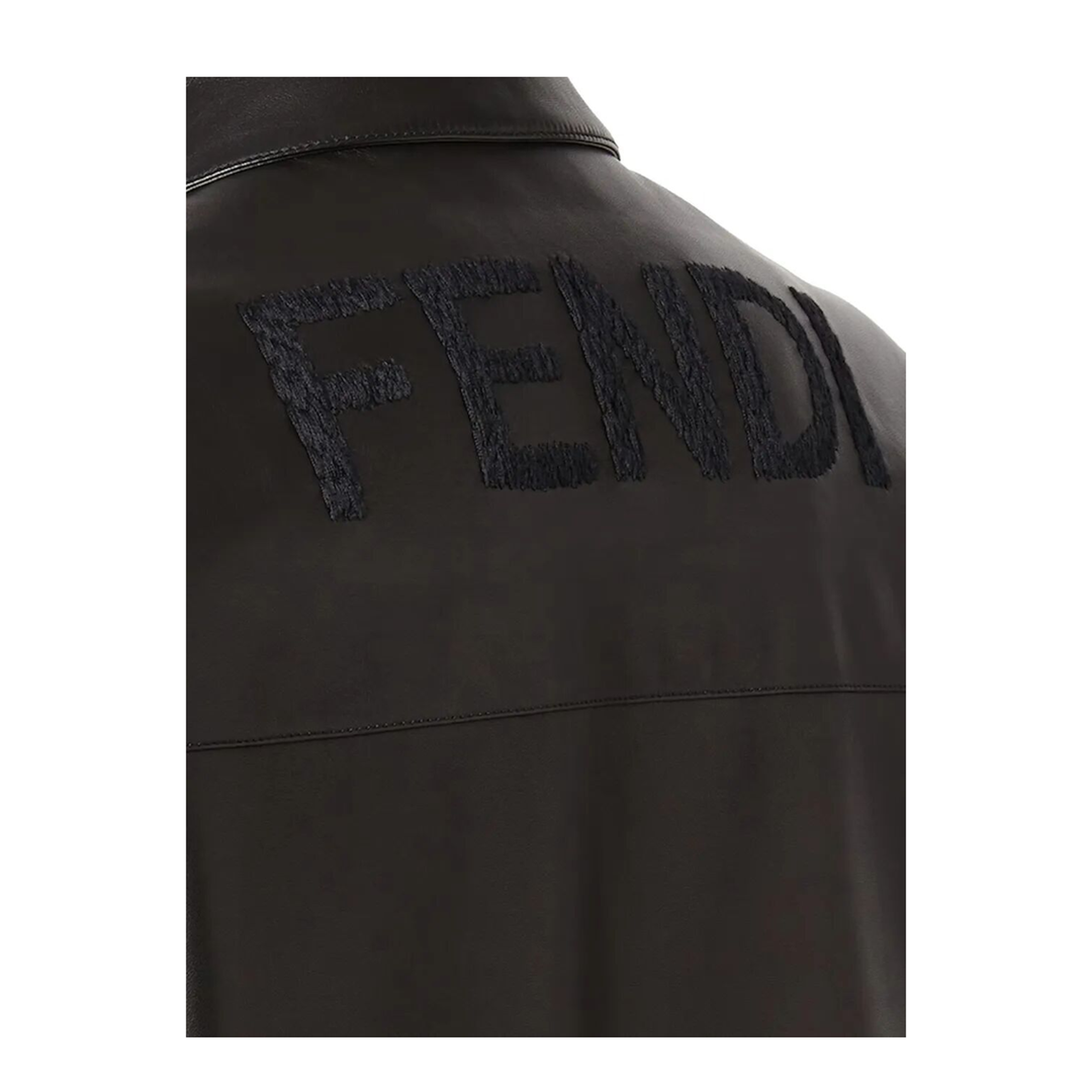 MAYFEYR - Fendi - Leather Bluson With Maxi Lettering Embroidery - FPJ139ATJZ