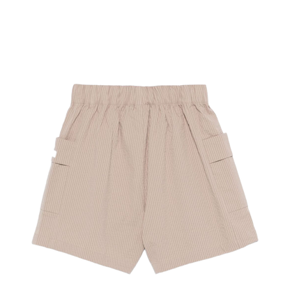 Beige Striped Shorts