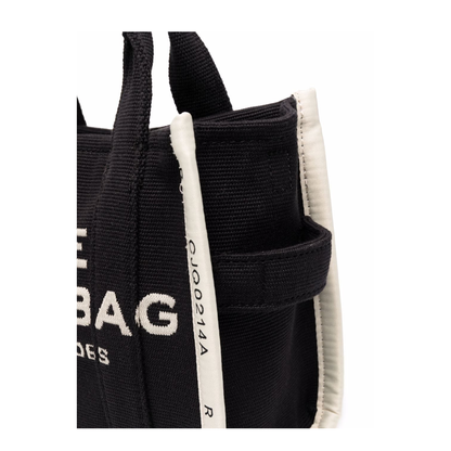THE Small Woven Jacquard Tote - Black