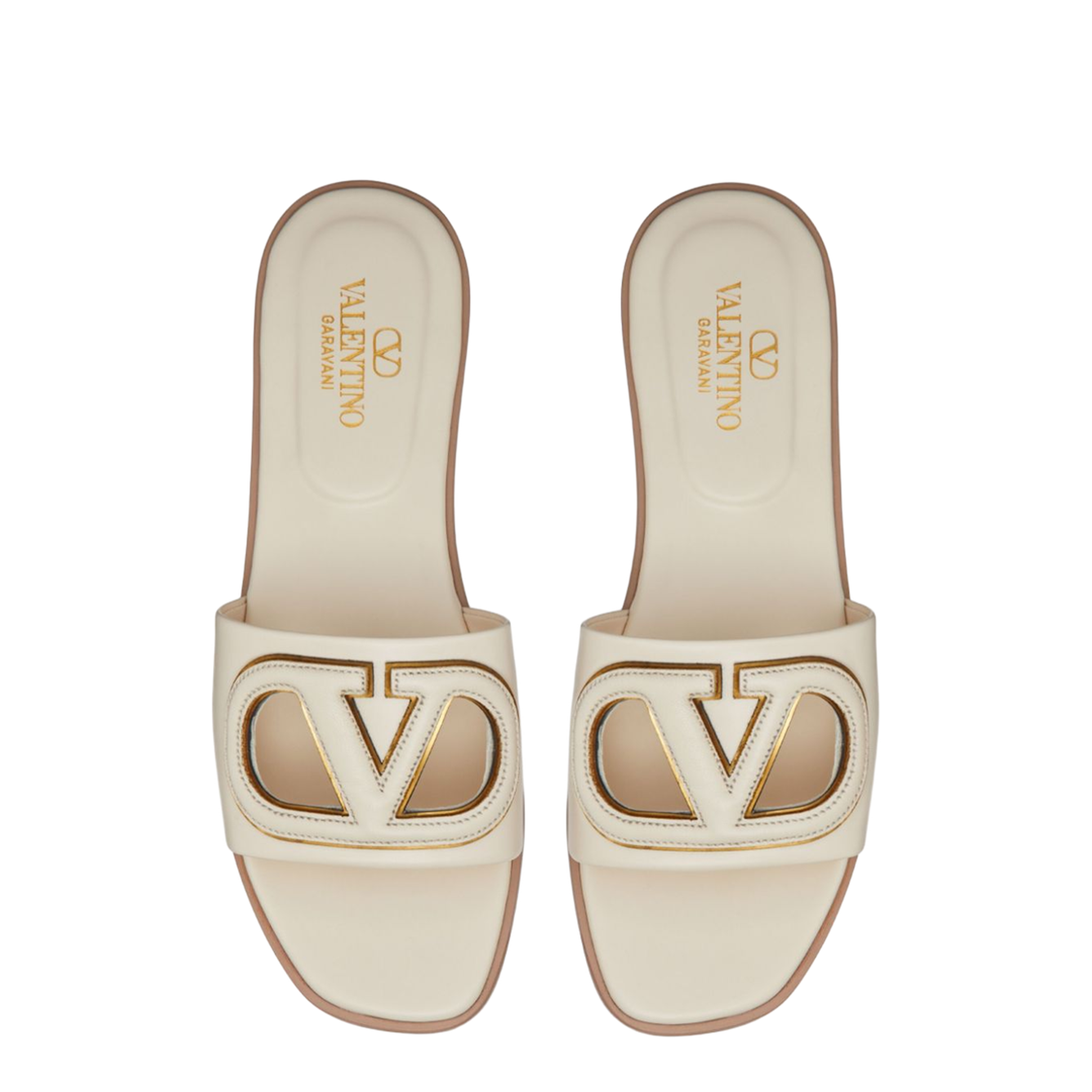 VLogo Cut-Out Leather Sandals