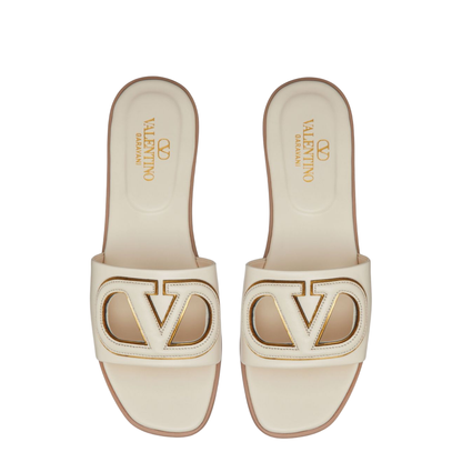 VLogo Cut-Out Leather Sandals