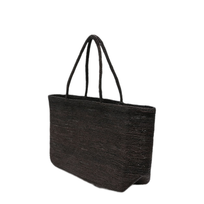 MAYFEYR - Sophie Digard - Dark Grey Woven Design Tote Bag - S246/MONO/CRUF/RFUMO