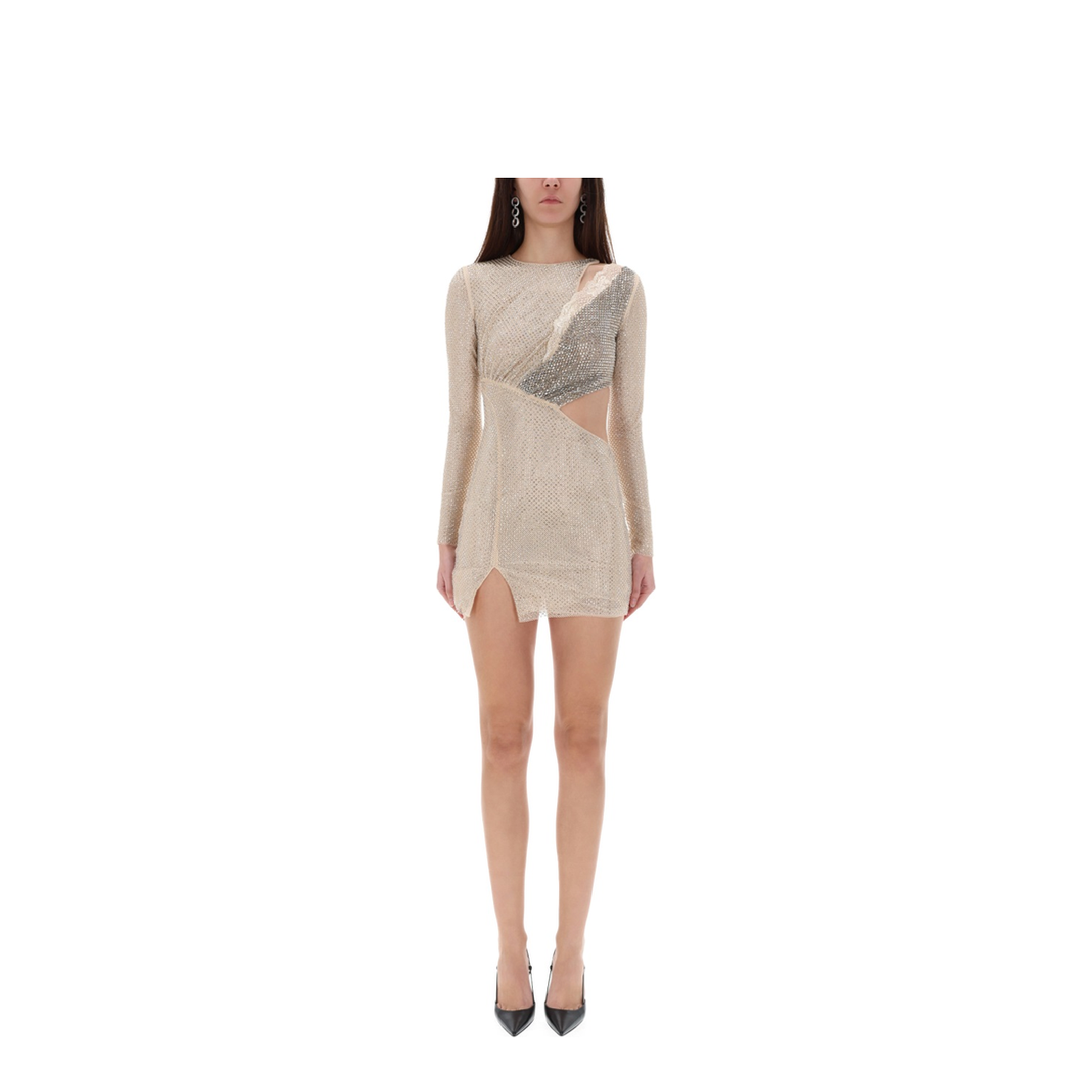 MAYFEYR - Self Portrait - Rhinestones Mini Dress - SC25001SCHCHAMPANGE