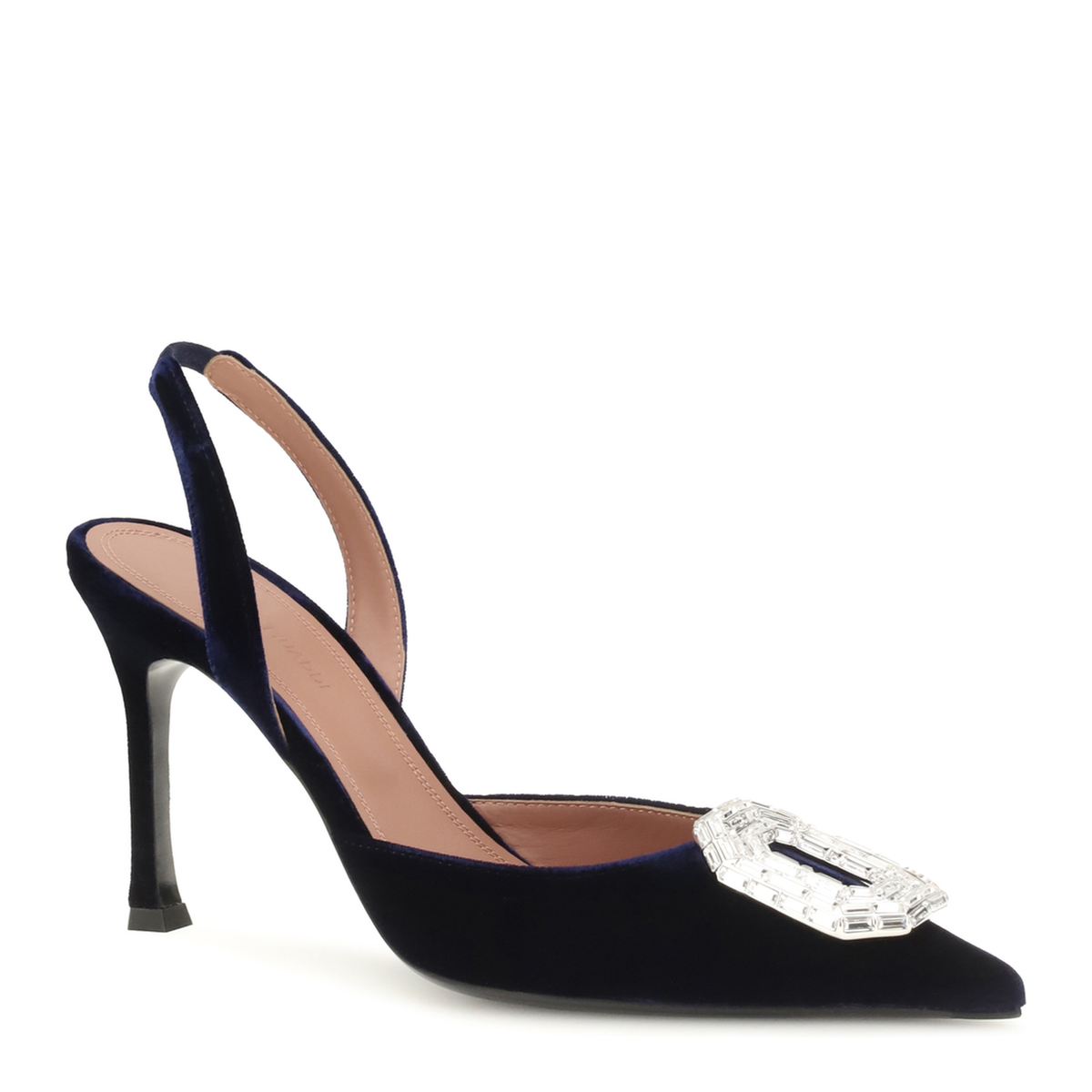 MAYFEYR - Amina Muaddi - Camelia Velvet Slingback Pumps - 18S366703CAMMIDNIGHTBL