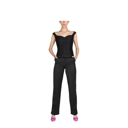 MAYFEYR - ANOUKI - Straight Leg Pants - ASS22N06PABKBLACK