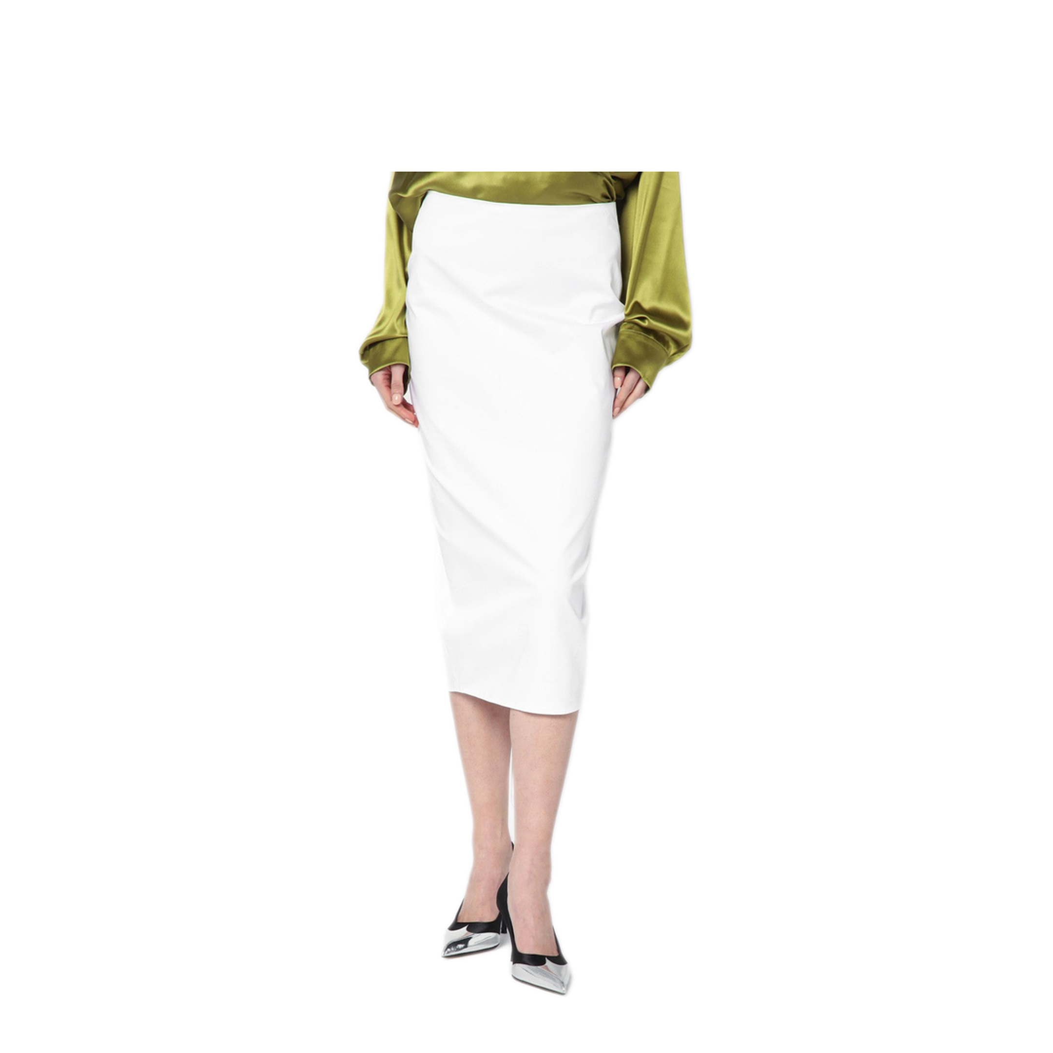 MAYFEYR - The Latest - White Cotton Midi Skirt - TLW09001T0194ABTPT0001