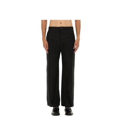Cotton Twill Pant with Web Detail in Black