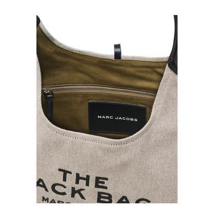 The Sack Bag Canvas Shoulder Bag - Ivory/Black