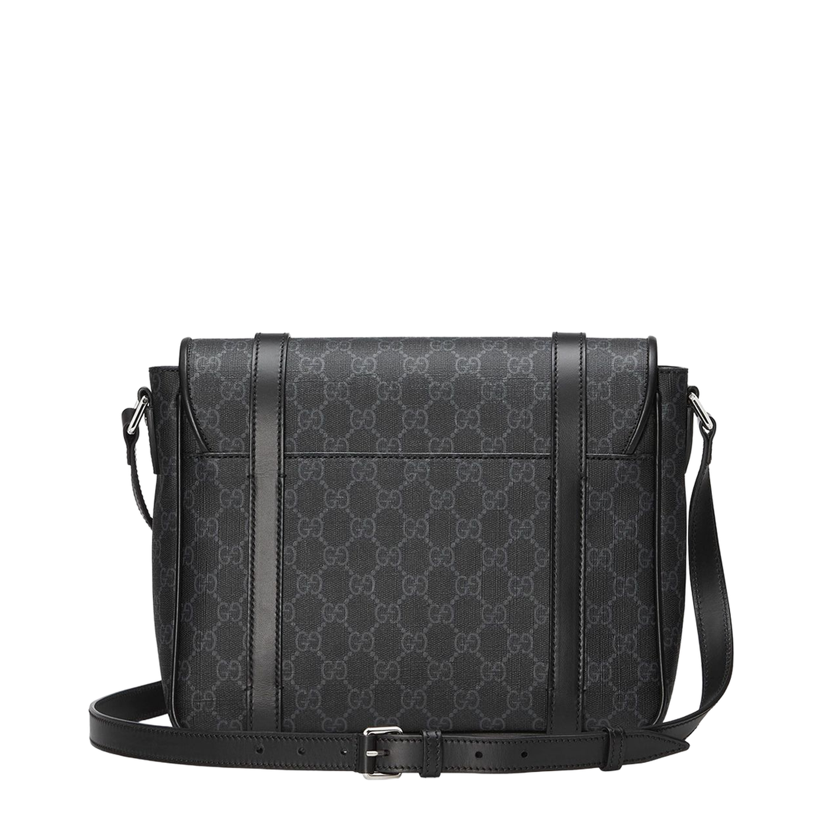 GG Emblem Small Leather Crossbody Bag - Black