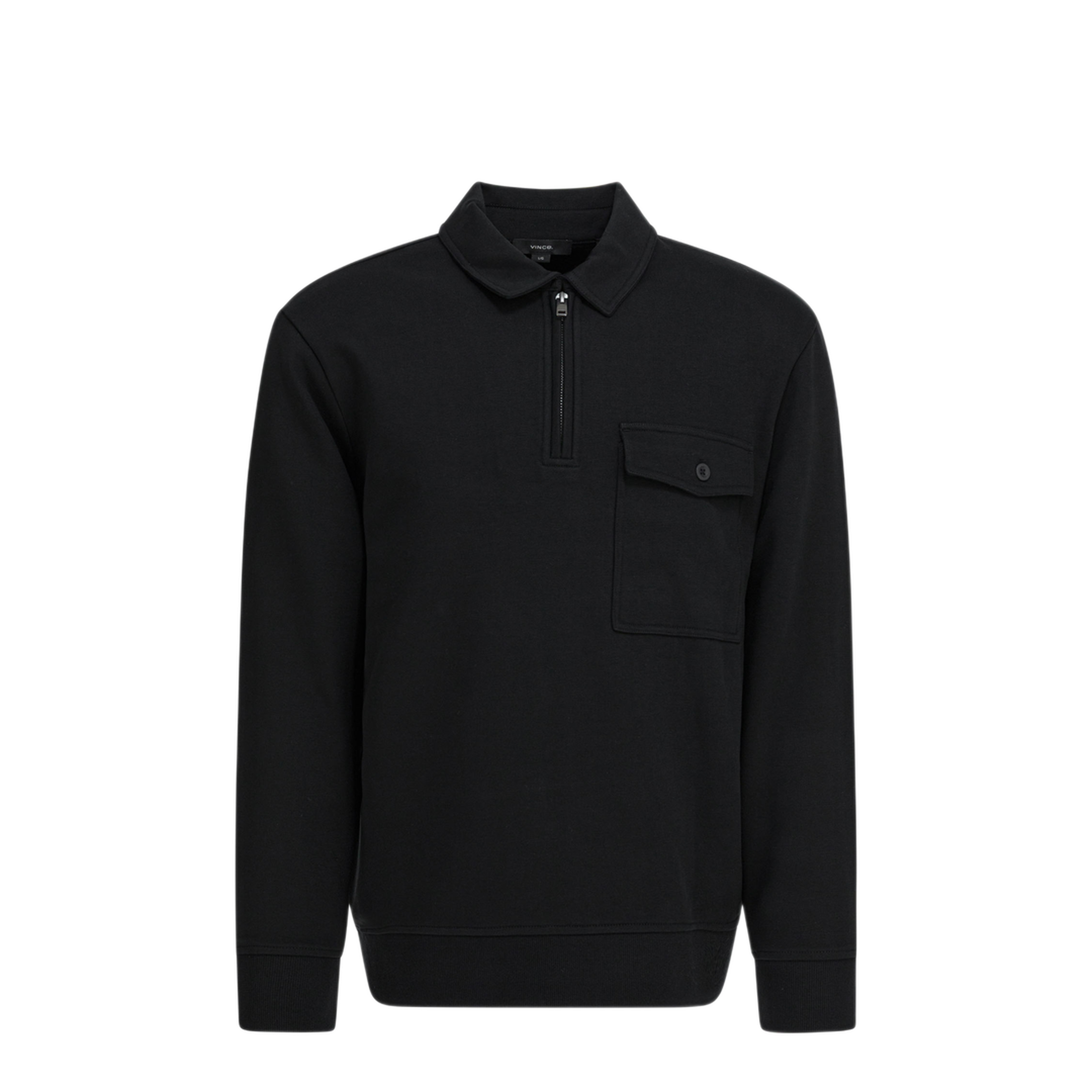 MAYFEYR - Vince - Cotton Blend Zippered Polo Shirt - M12779982A001BLK