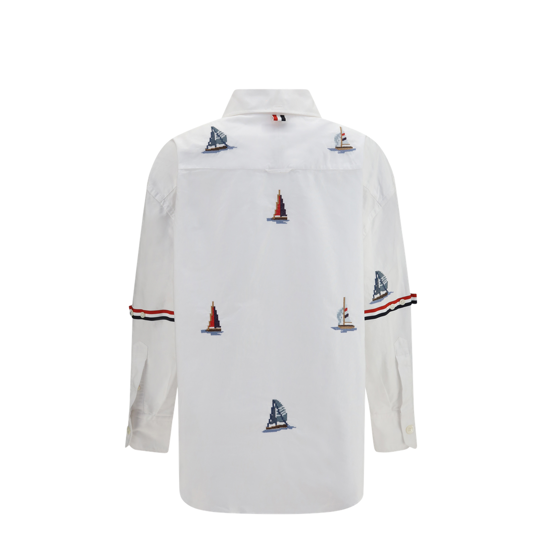 MAYFEYR - Thom Browne - Oversized Sailboat-Embroidered Shirt - FLL079EE1666