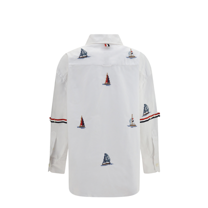 MAYFEYR - Thom Browne - Oversized Sailboat-Embroidered Shirt - FLL079EE1666