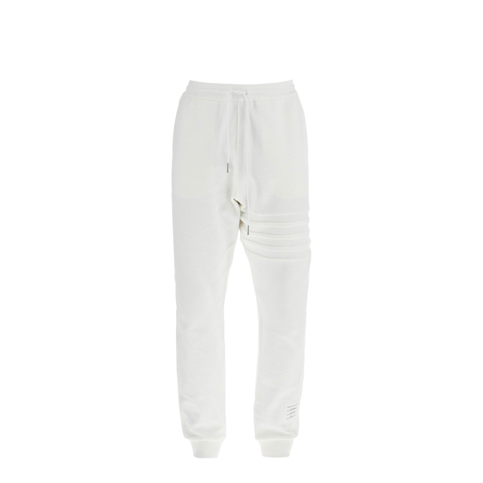 White Cotton Sweatpants with 4 Stripes