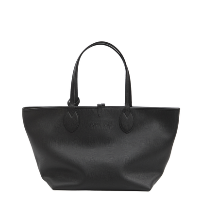 Totissima Large Leather Reversible Tote - Black