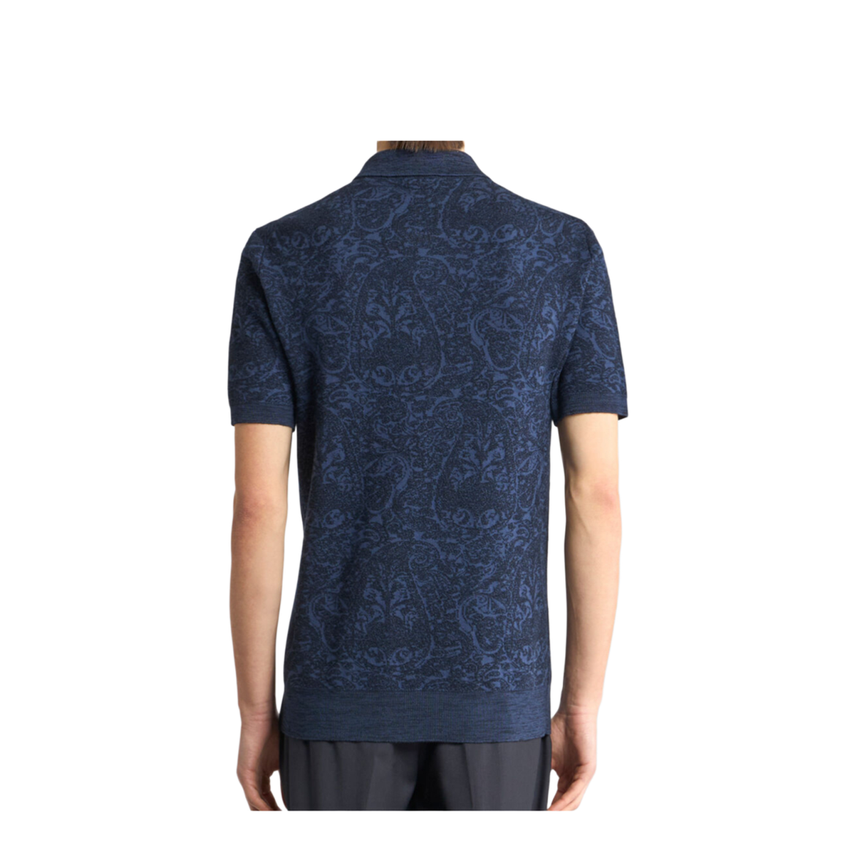 Cotton and Wool-Blend Jacquard Polo