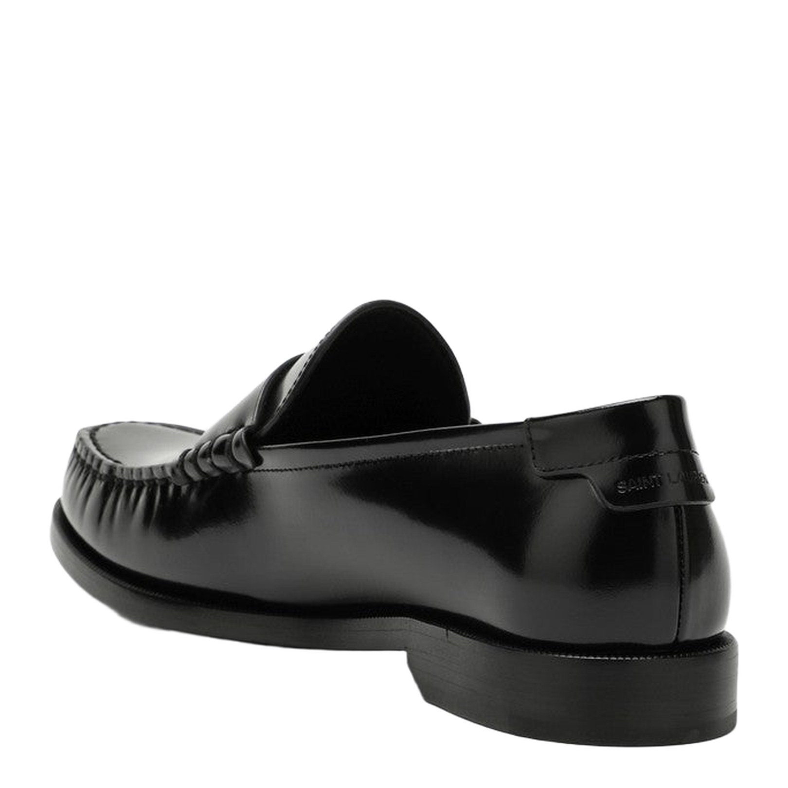 Black Leather Loafer with Monogram