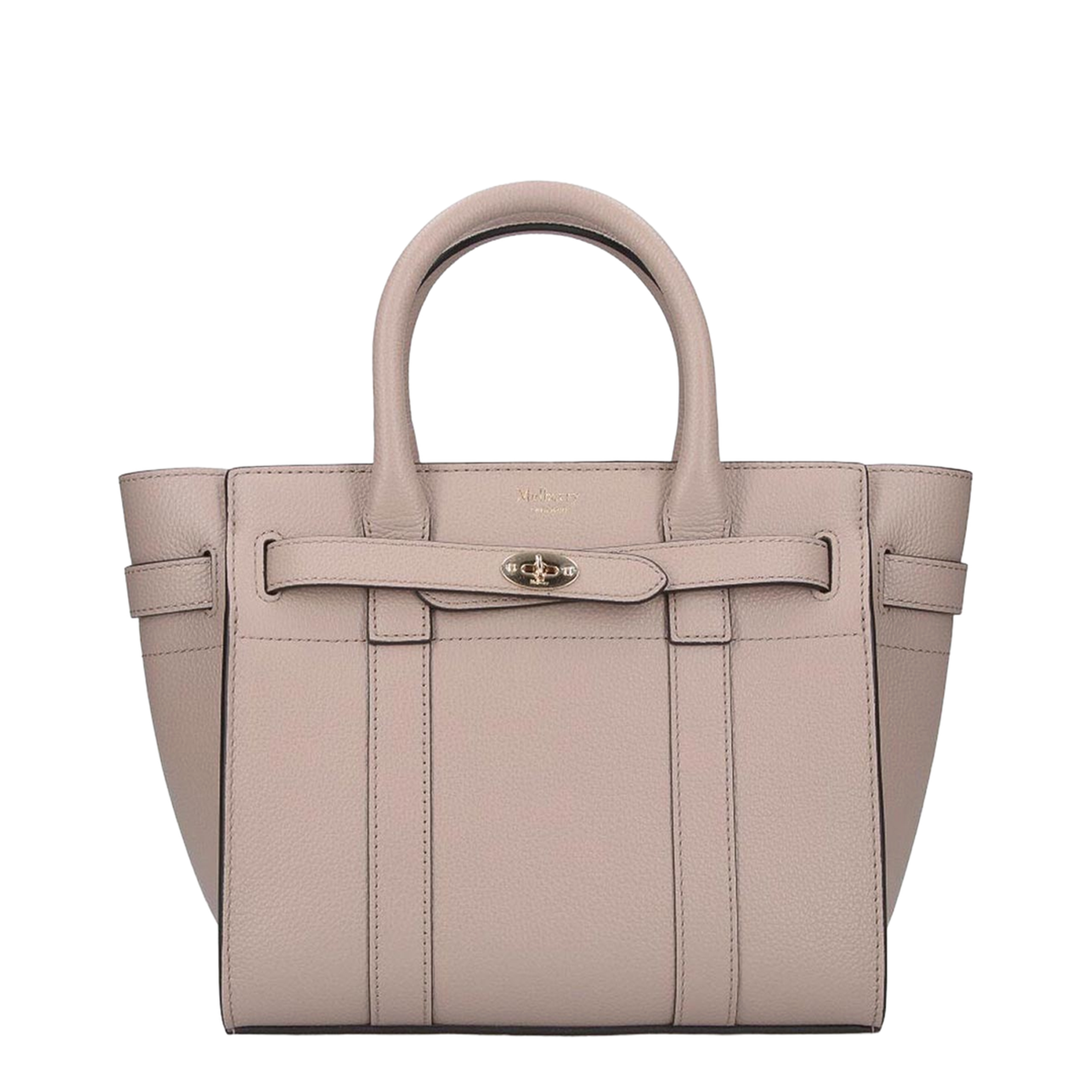 Mini Zipped Bayswater Small Calfskin Top-Handle Bag - Cashmere Taupe