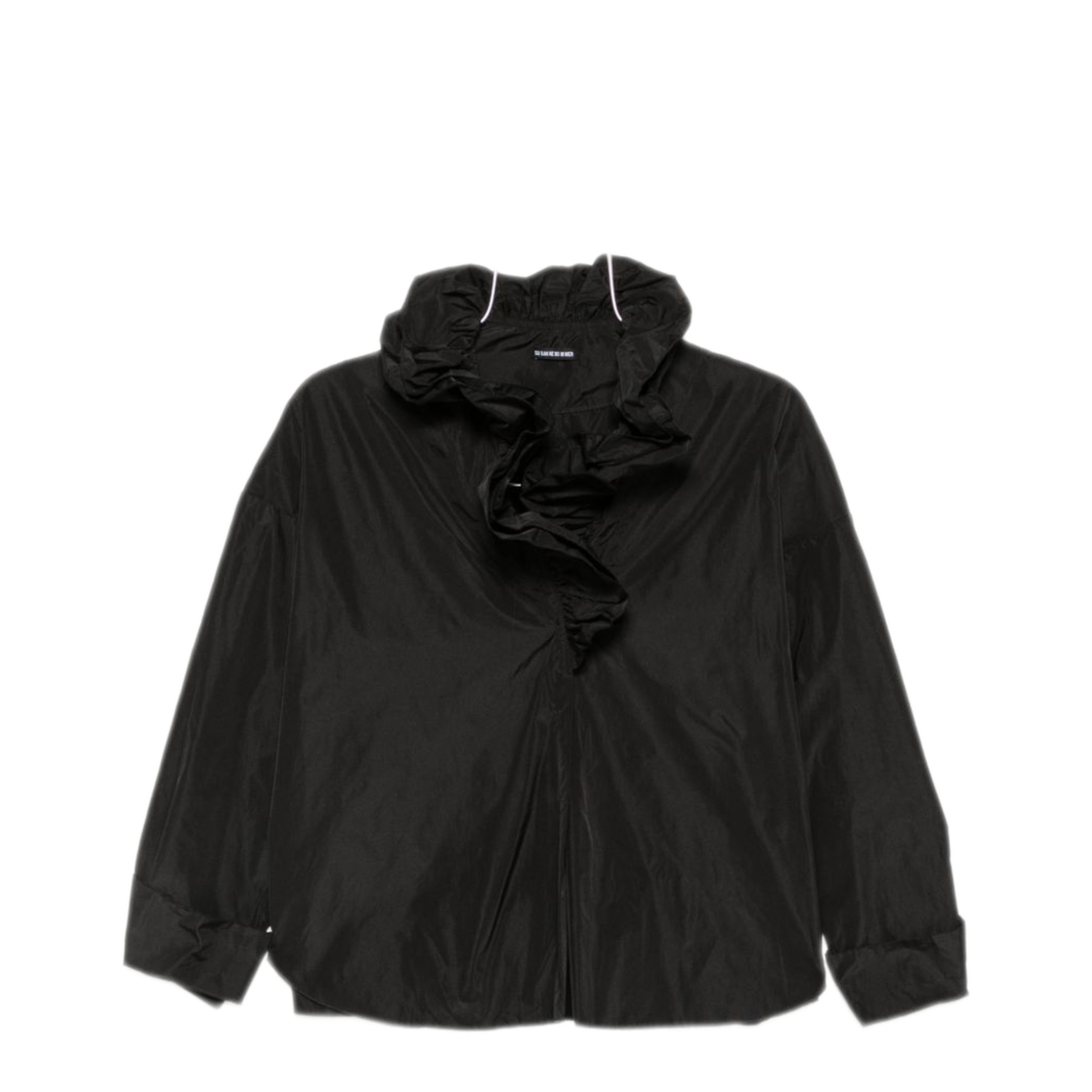 MAYFEYR - SUSANNE BOMMER - Black Ruffled Taffetas Blouse - 2454294899
