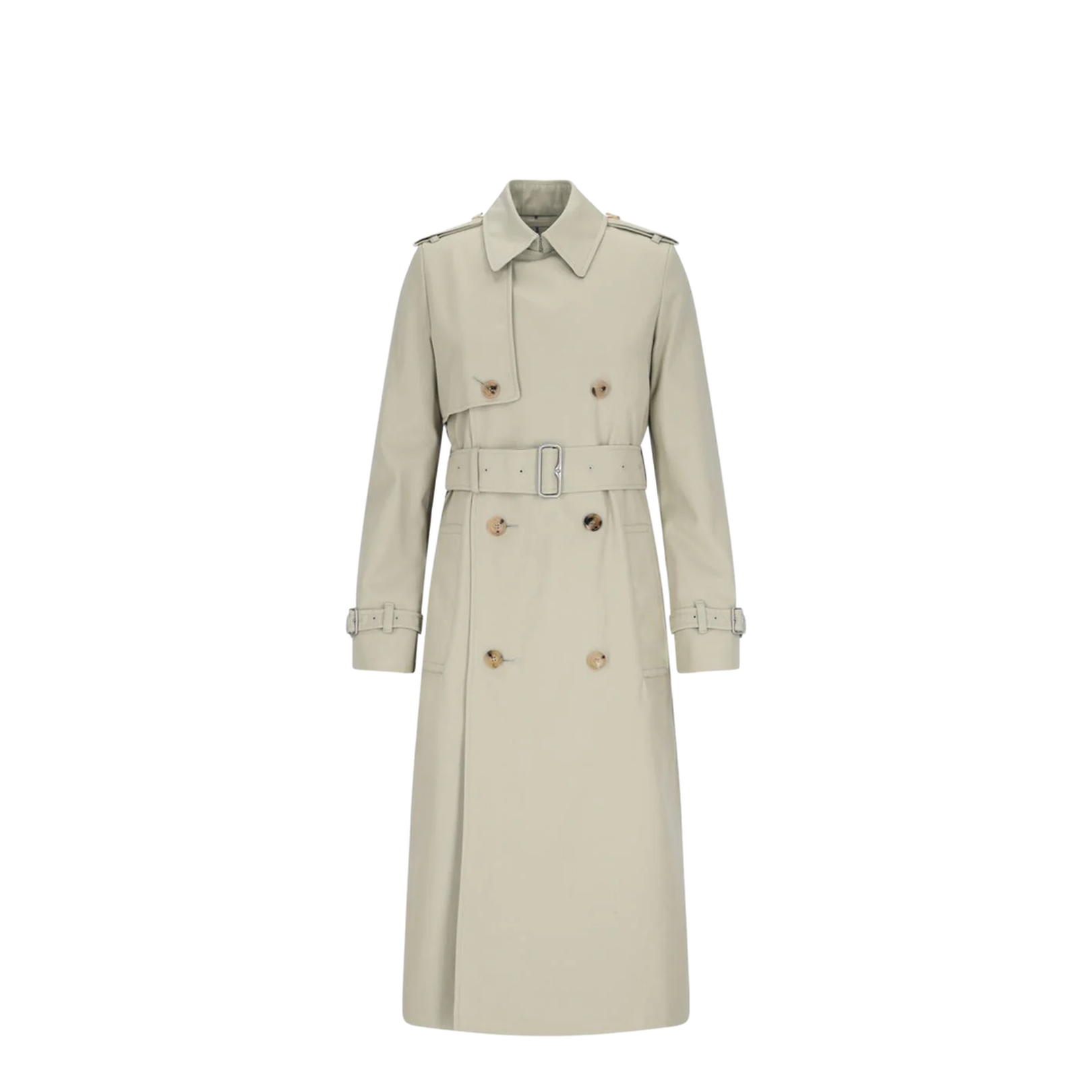 Cotton Blend Long Trench Coat