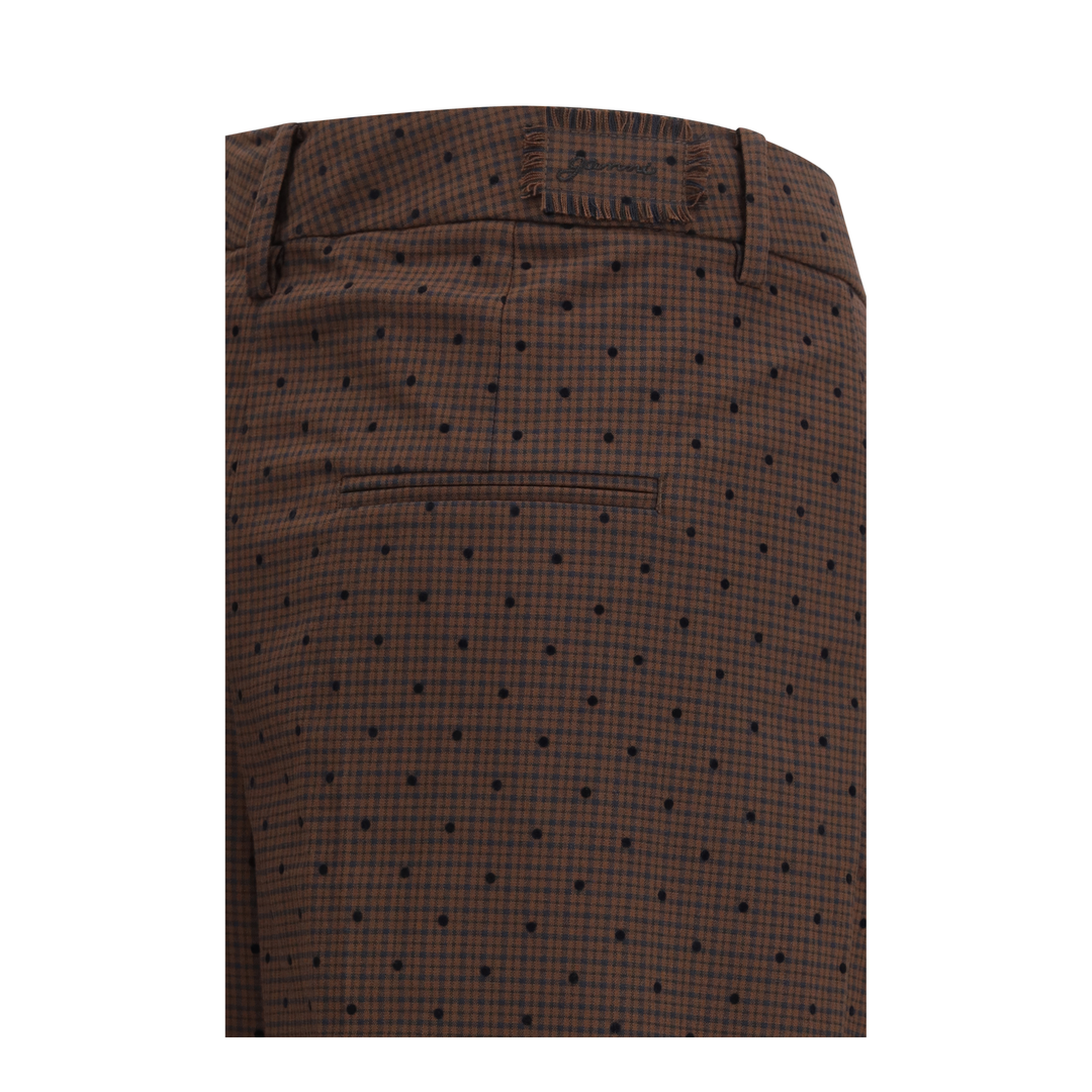 MAYFEYR - Ganni - Flocked Plaid Crossover Pants - A1080035979