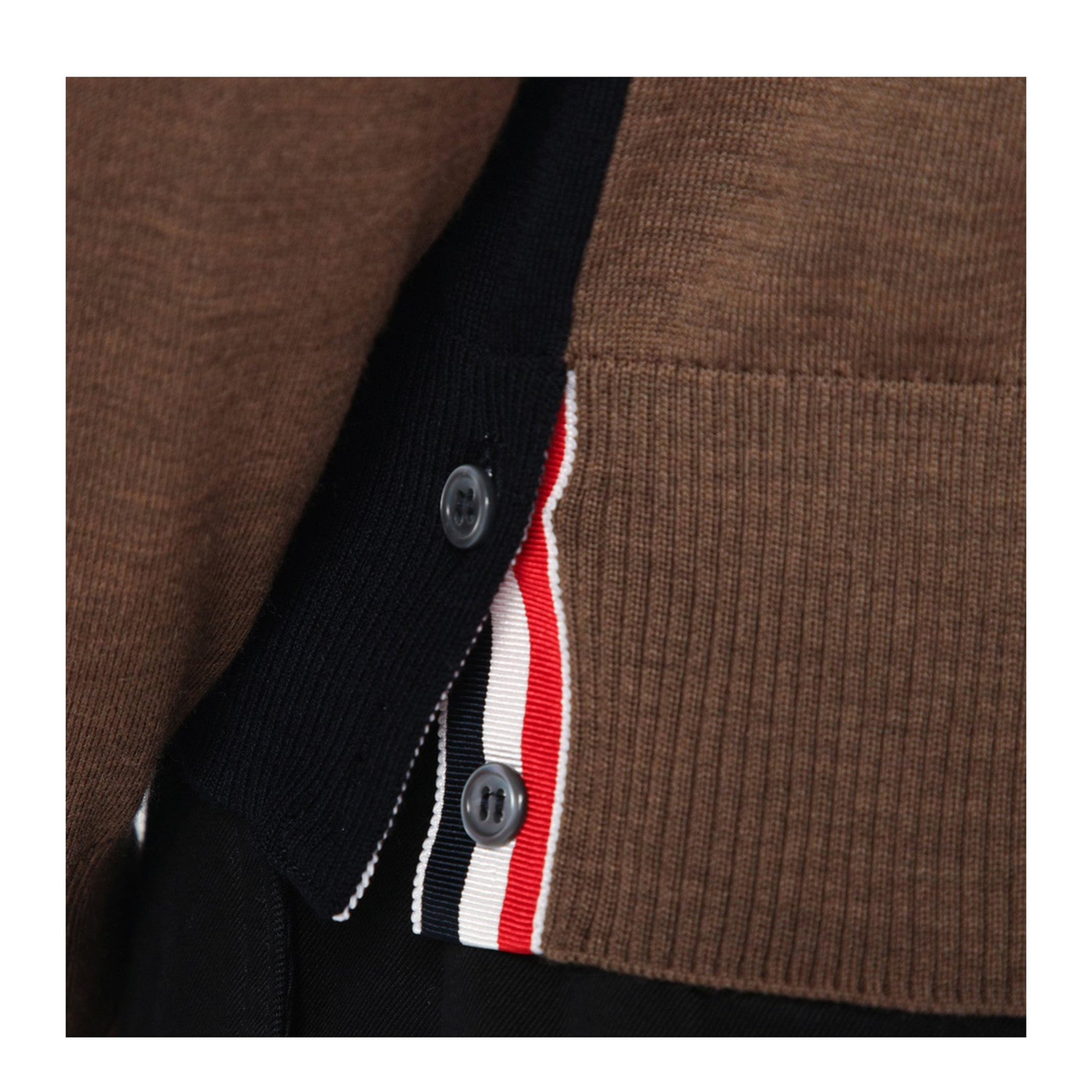 Navy Grey Brown Wool Cardigan