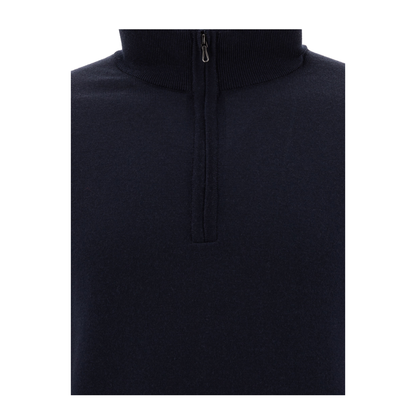 MAYFEYR - John Smedley - Merino Wool Tapton Half Zip Sweater - TAPTONMIDNIGHT