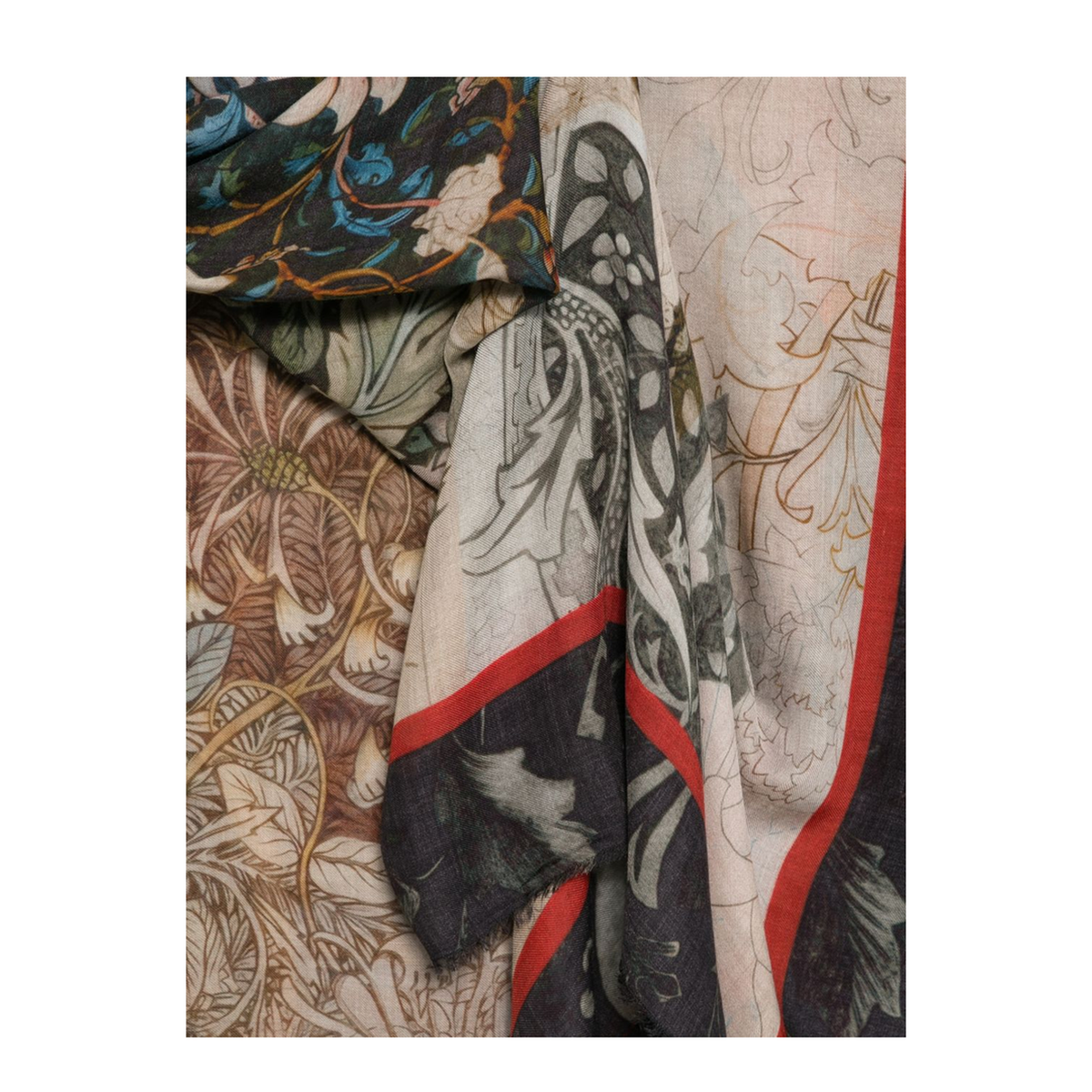 MAYFEYR - Faliero Sarti - Brown Floral Print Scarf - 21283320