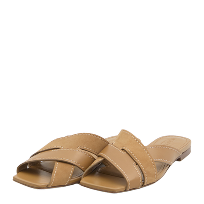 Smooth and Suede Leather Slides