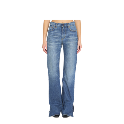 Straight-leg denim jeans