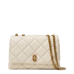 Contemporary Smooth Leather Shoulder Bag - Cloud White