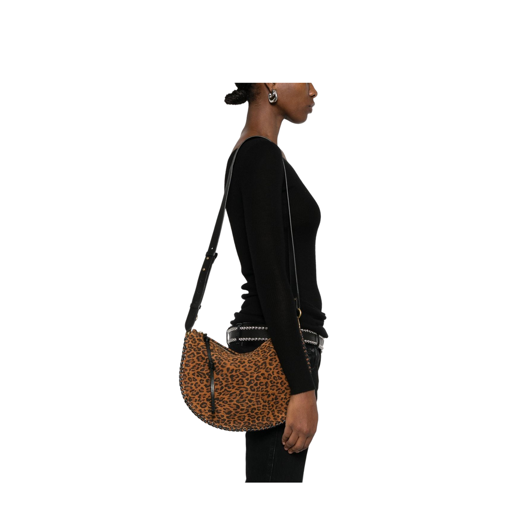 Cognac Brown Top Zip Bag