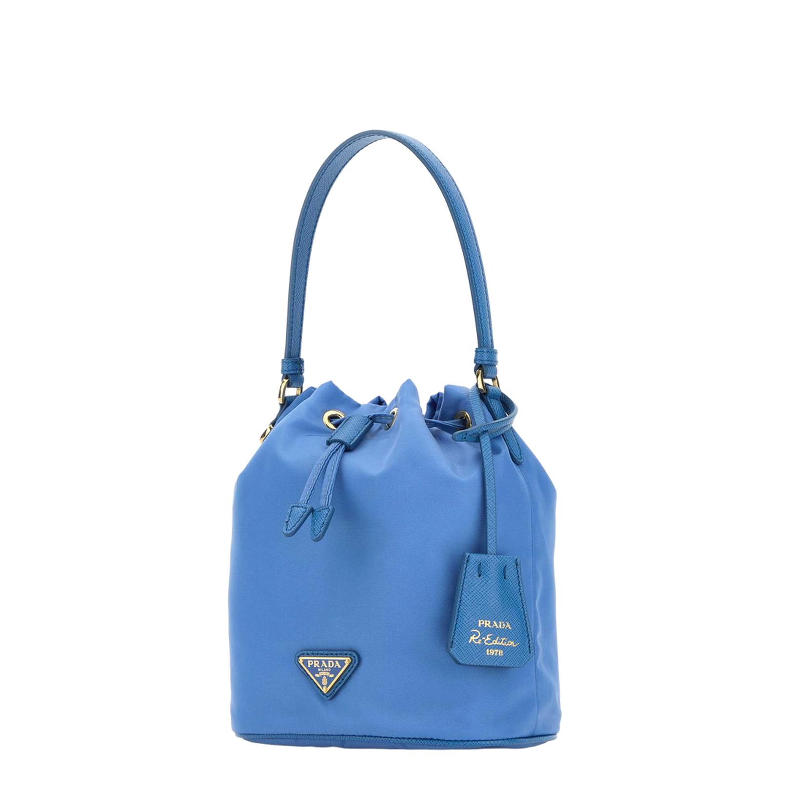 Cerulean Blue Nylon Bucket Bag