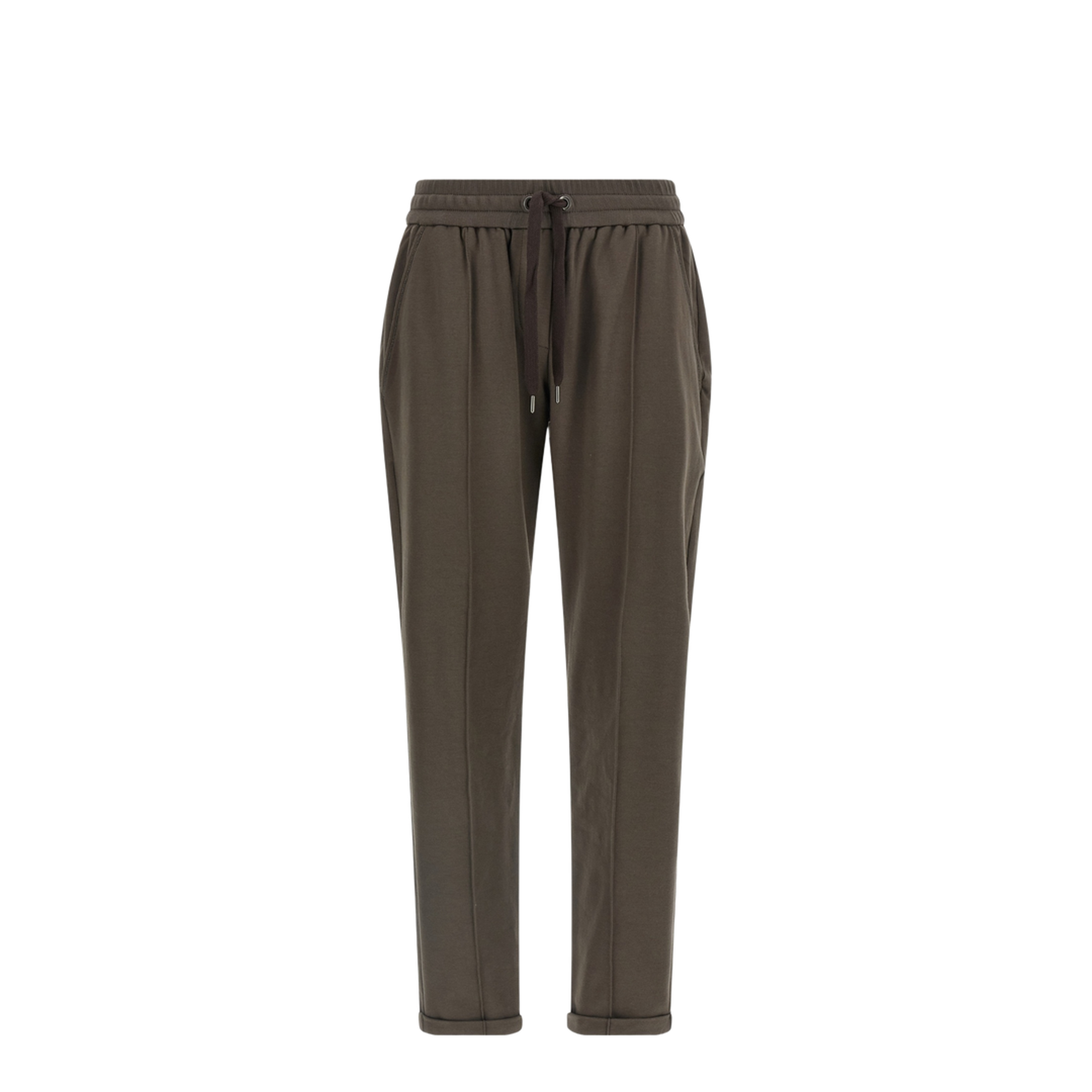 Cotton Drawstring Trousers - Brown