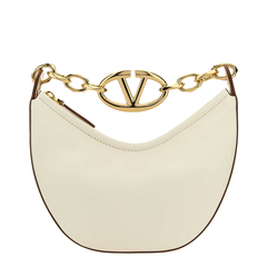 VLogo Moon Mini Calfskin Hobo - Ivory