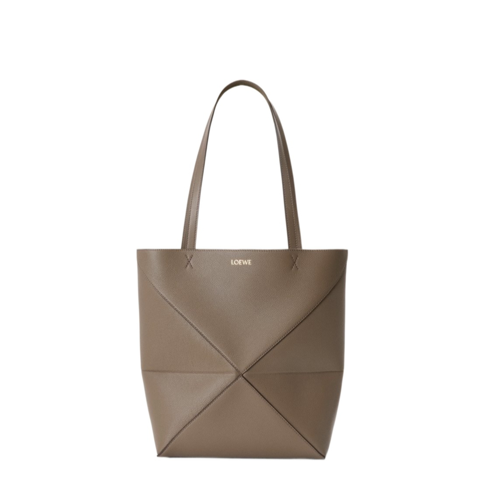 Medium Puzzle Fold Tote in Soft Grained Calfskin Brown