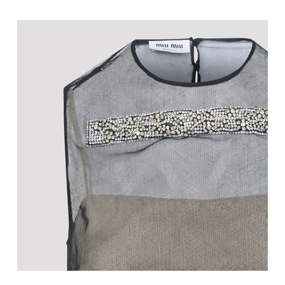 MAYFEYR - Miu Miu - Grey Cotton Top - MT2298SOOO6791F0002