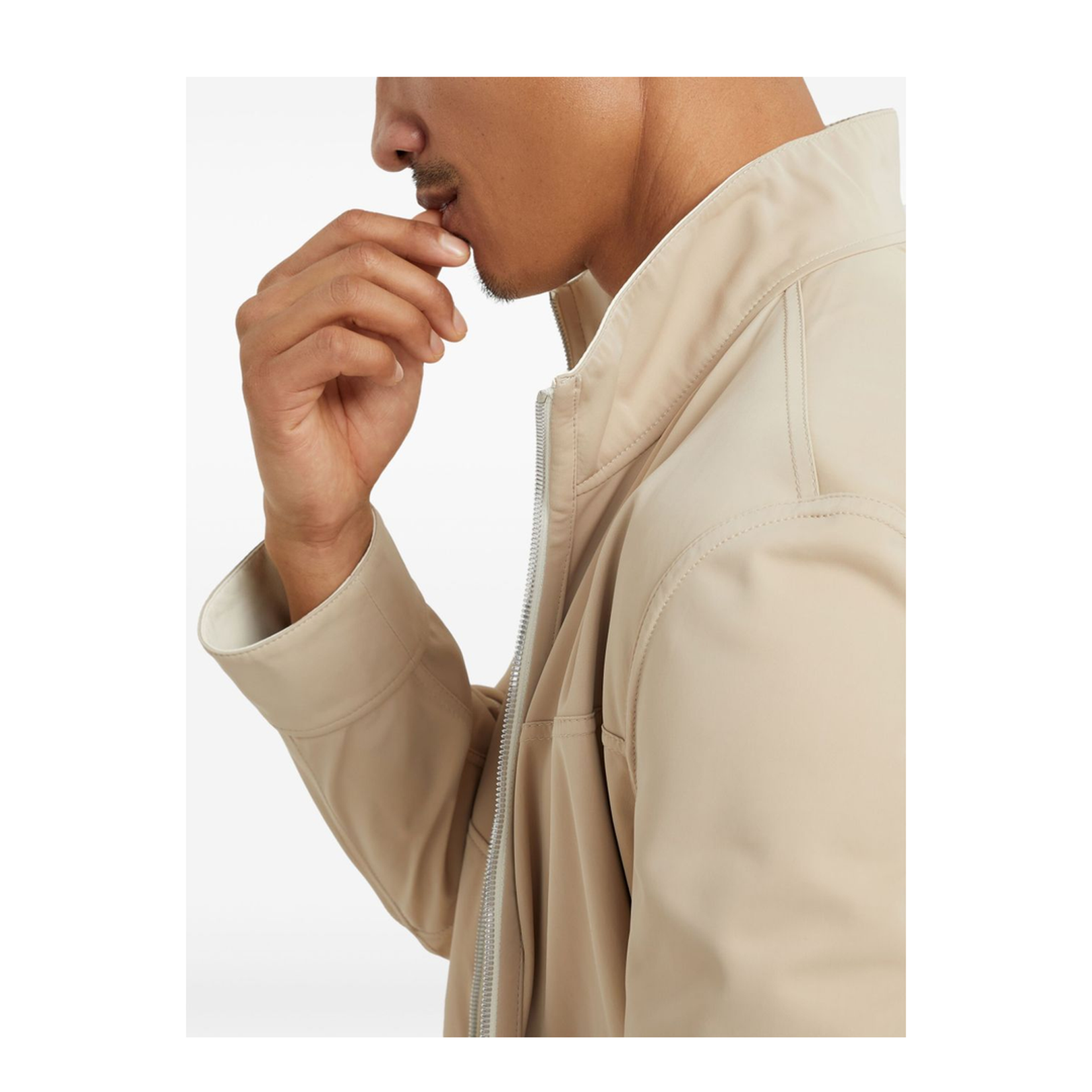 Bonded Nappa Leather Reversible Bomber Jacket