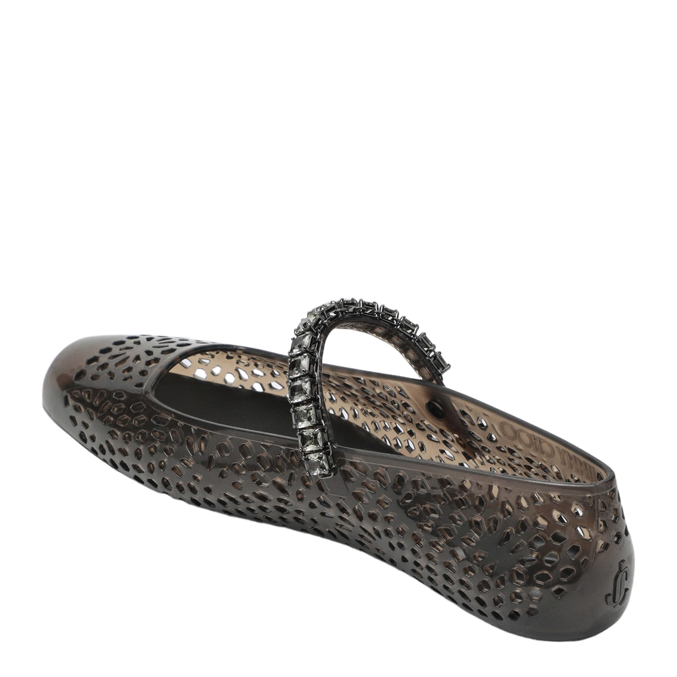 Transparent Black Ballet Flats With Cry