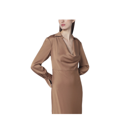MAYFEYR - Simkhai - Adelle Satin Dress With Draping - 126-1208-QPLCH