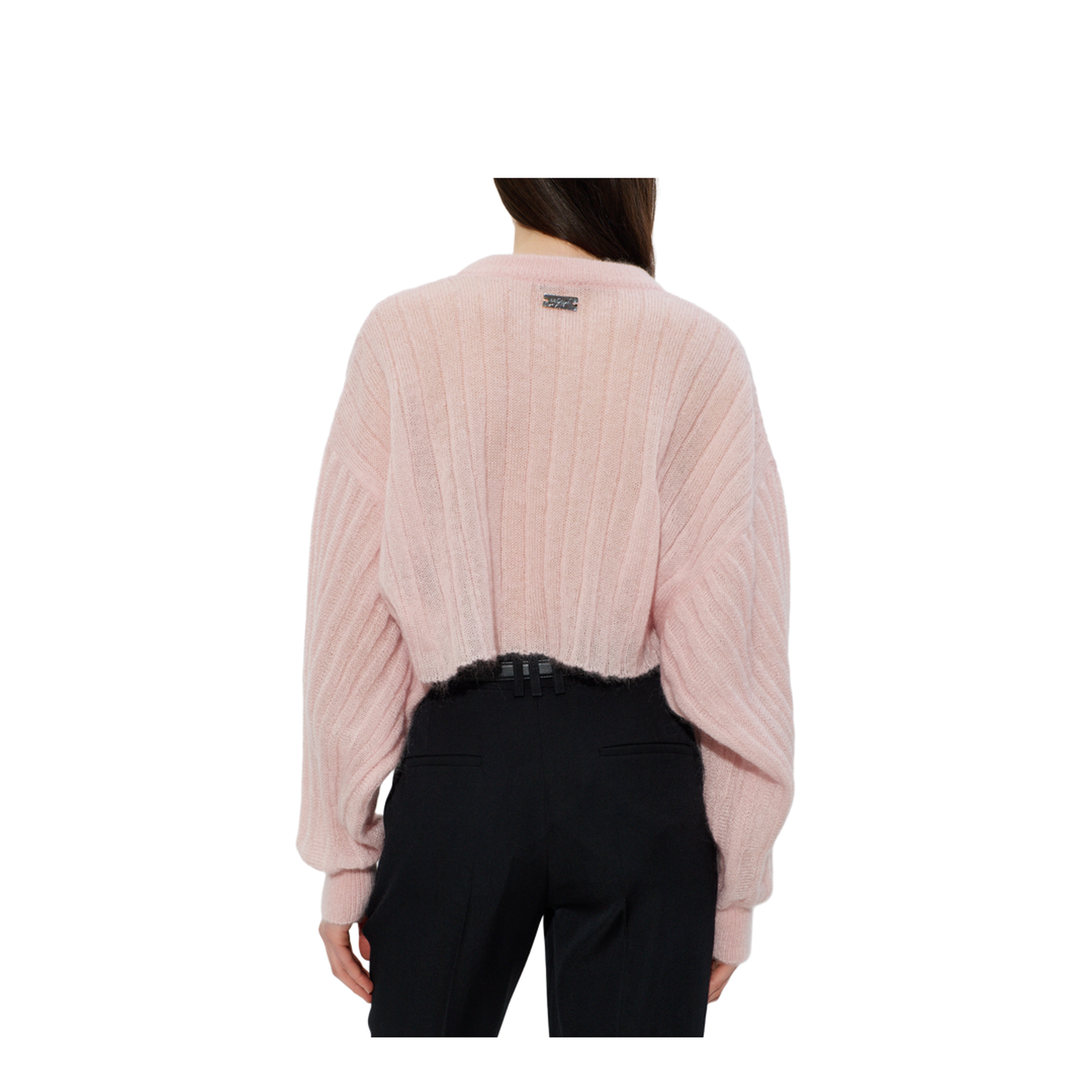 Cropped Mohair Sweater Pink