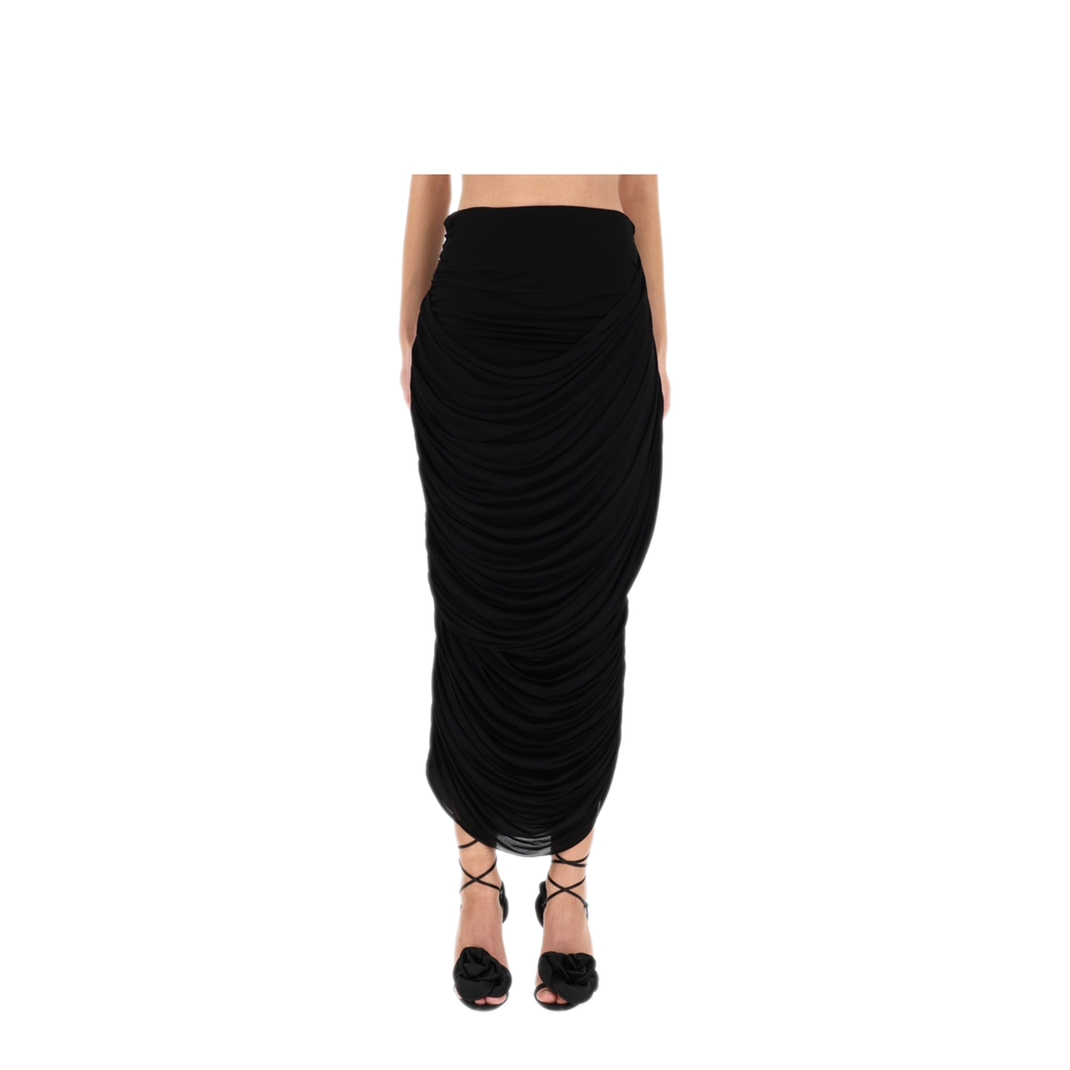 MAYFEYR - Magda Butrym - Draped Midi Skirt - 221925BLACK
